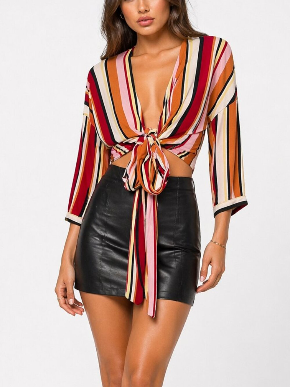 Forever 21 Striped Wrap Top